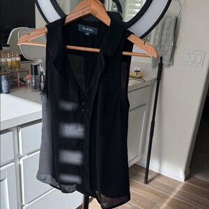 Modcloth Black Sheer Sleeveless Blouse